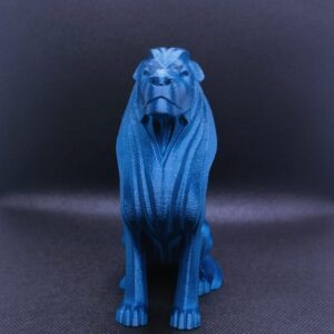 Leão Azul Metálico Decorativo 0