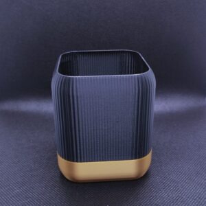Vaso moderno retangular preto e bronze 0
