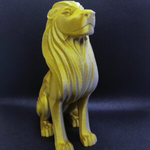 Leão decorativo dourado e prata 0